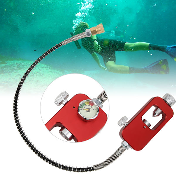 DEDEPU Bærbar Scuba Diving Adapter 8MM stor flaske til lille flaske adapterhoveder med rem knoldet