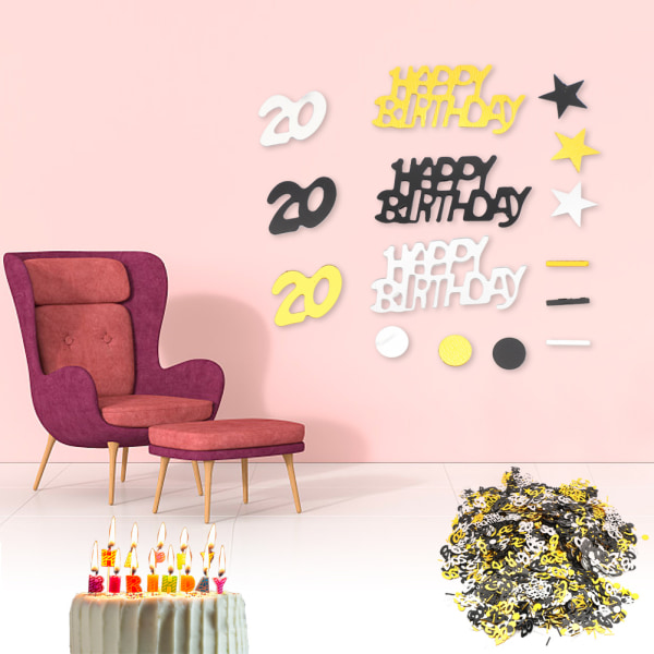 1500 kpl Syntymäpäivänumerot Pöytäkonfettikoristetarvikkeet syntymäpäiväjuhliin (20)