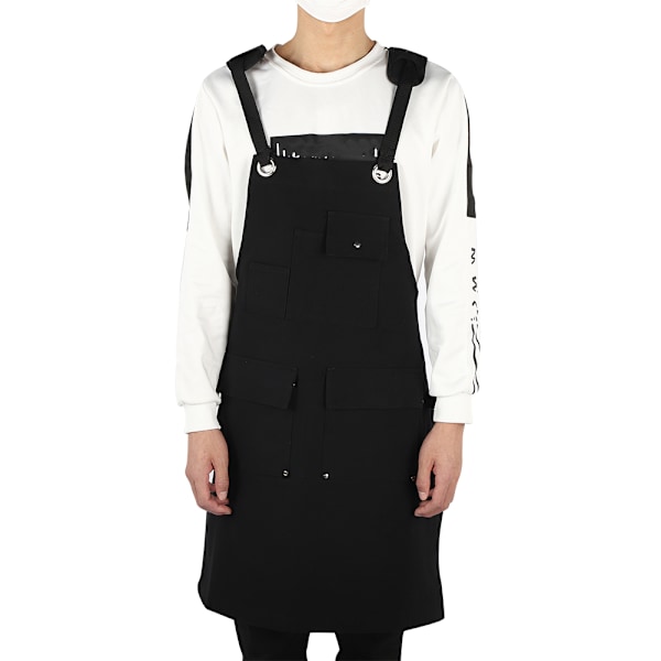 Outdoor Working Camping Canvas Trädgårdsförkläde med Multi Pocket Store Verktyg Svart