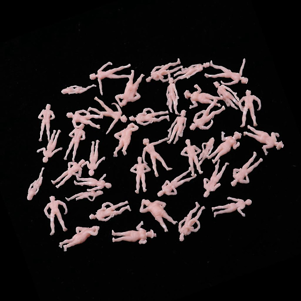 Set med 200 blandade 1/87 Personfigurer Miniatyrer Tåglandskap Layout--