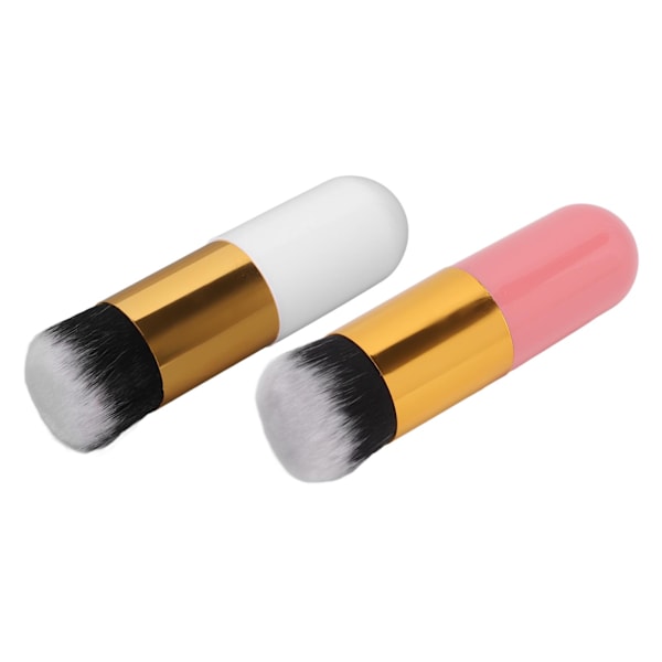 Ansiktsfoundation Makeup Borste Artificiell Fiber Mjuk Hudvänlig Chubby Makeup Borste Rosa Guld Vit Guld