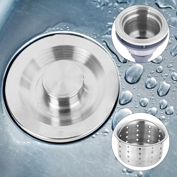 Vaskesiler i rustfritt stål, sølv, kjøkkenavløpsstopper