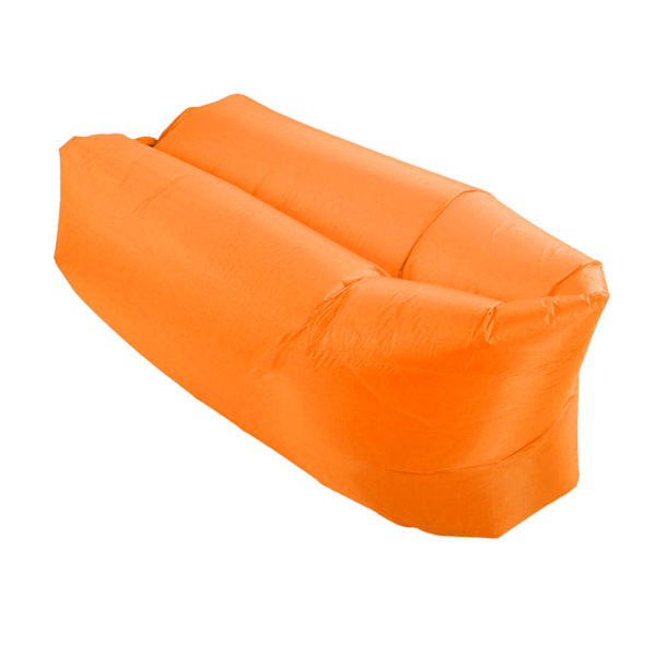 Oppblåsbar solseng luft sofa bærbar sammenleggbar komfortabel oppblåsbar sofa med oppbevaringspose for utendørs camping oransje