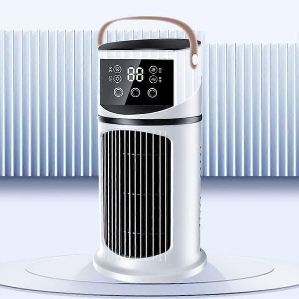Bærbar Aircondition Luftfugter Ventilator - USB Køleventilator med 9 Justerbare Niveauer til Soveværelse, Stue & Sommer White