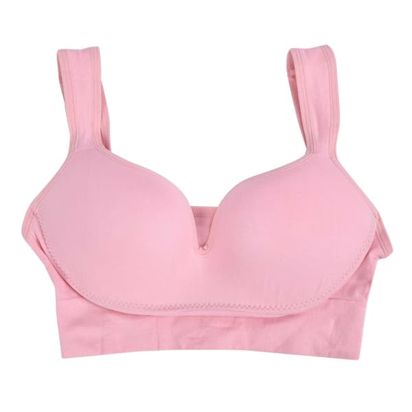 Bekväm stöd-bh för kvinnor, heltäckande trådlös sov-bh, amnings-bh, rosa L