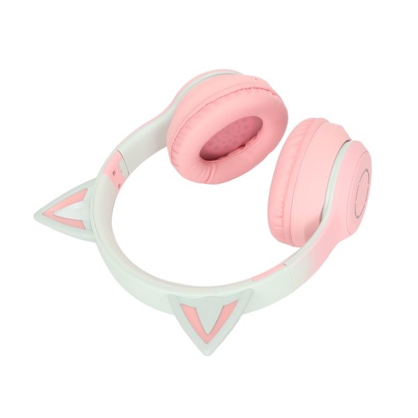 Cat Ear Bluetooth pelikuulokkeet Langattomat taitettavat musiikkikuulokkeet LED-valolla irrotettavalla mikrofonilla 3,5 mm kaapeli vaaleanpunainen