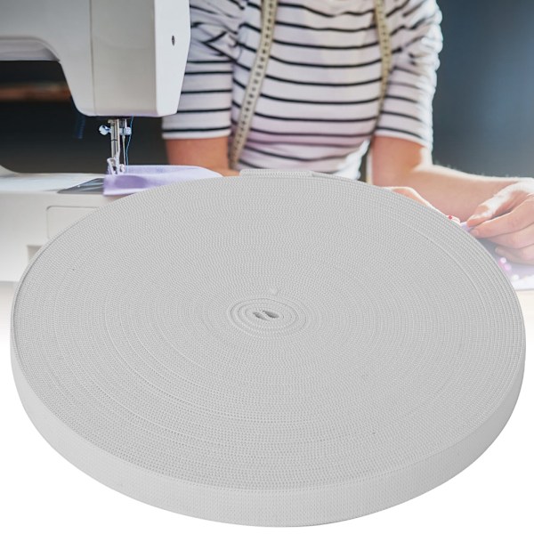 Stickad elastiskt band tjocknar sytillbehör hantverkssamling för skyddskläder manschetter vit 15 mm bredd