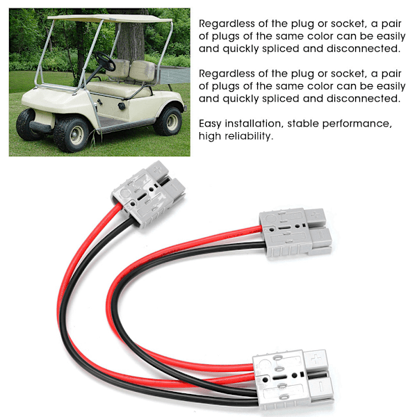 50A 600V Batterilader Hurtigkobling Plug Wire Connector med 1ft Kabel