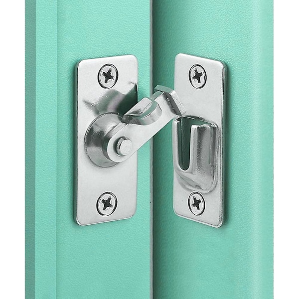 90 Graders Låsande Låsbult för Dörr - 2-pack Silver