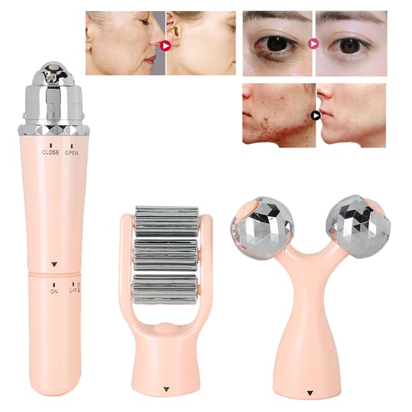 Ansiktsmassagerulle V Ansiktslyftning Uppstramande Ansiktsbantning Formande Massager Rosa