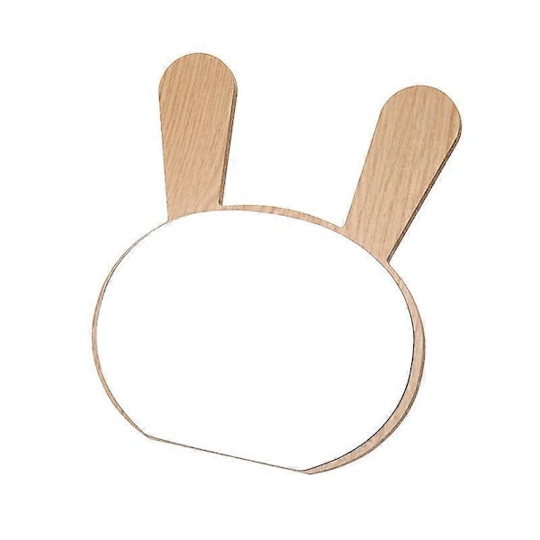 Bordspeil Bærbart Skrivebord Trespeil for Små Kosmetiske Speil søtt kaninspeil, 20*15cm