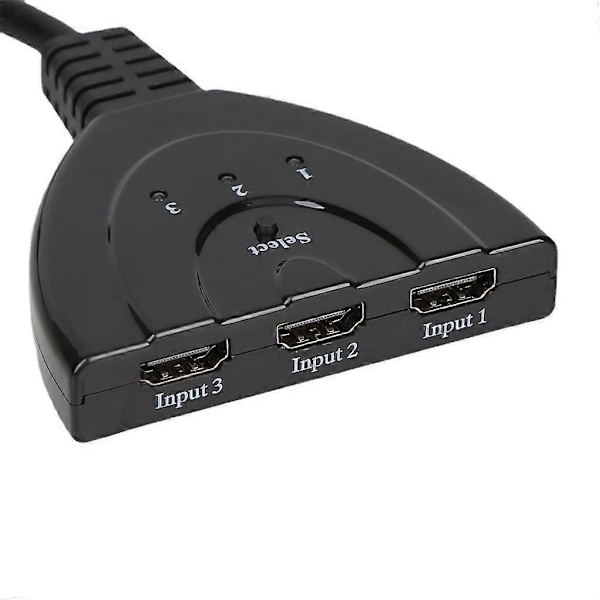 4K@60Hz HDMI Switch 3 Portar, 4K HDMI Switcher Splitter Box 3 in 1 Out, 3x1 HDM Switch Selector med Pigtail-kabel, Stöd för 3D, HDCP 2.2, HDR 10, Monit