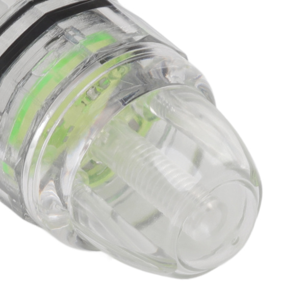 LED fiskelys for dypdråpetrolling - AA batteridrevet, gjennomsiktig plast, grønt, for sjø og ferskvann