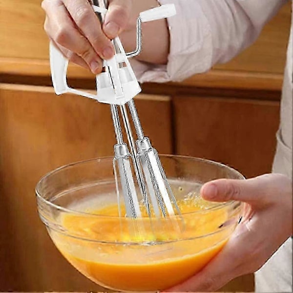 Husholdnings 10 tommer rustfrit stål håndmixer (hvid) 1 stk