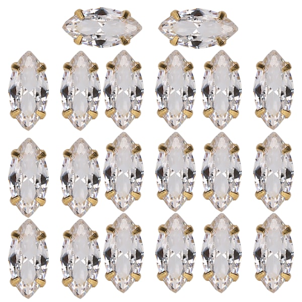 20 kpl ompelukirkonia kultaiset kynnet DIY-mekko vaatteiden tarvikkeet 5x10mm valkoinen