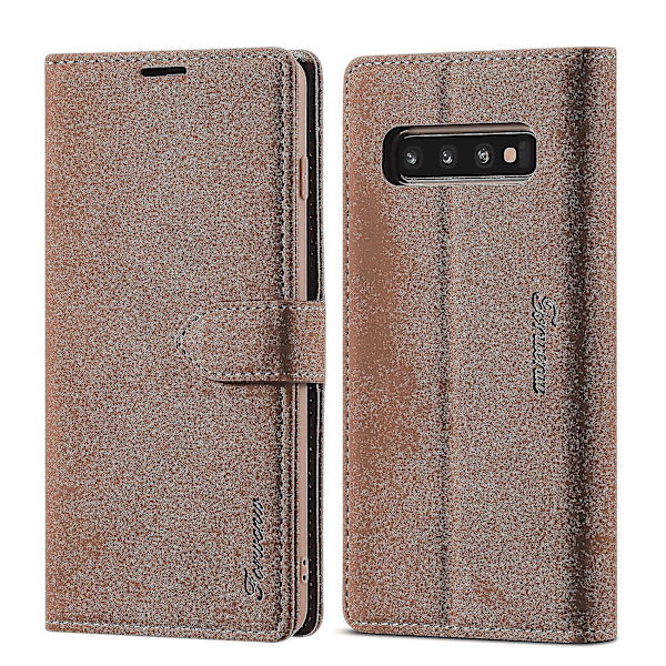 Forwenw Läderfodral för Samsung Galaxy S10+ Brun