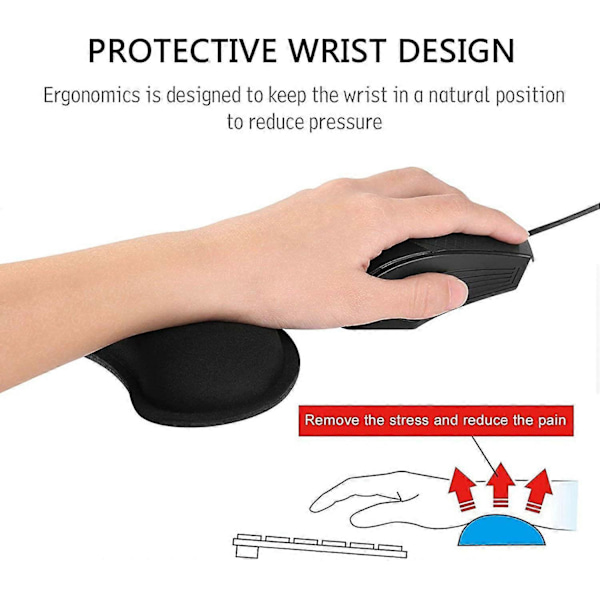 Tangentbords handledsstöd och gel-mus handledsstöd, ergonomiskt handledsstöd, halkfritt tangentbord mus handledsstöd kit datortillbehör (43x8.5x2cm)