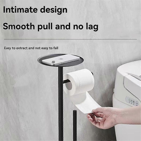 Sort Toiletpapirholder med Hylde