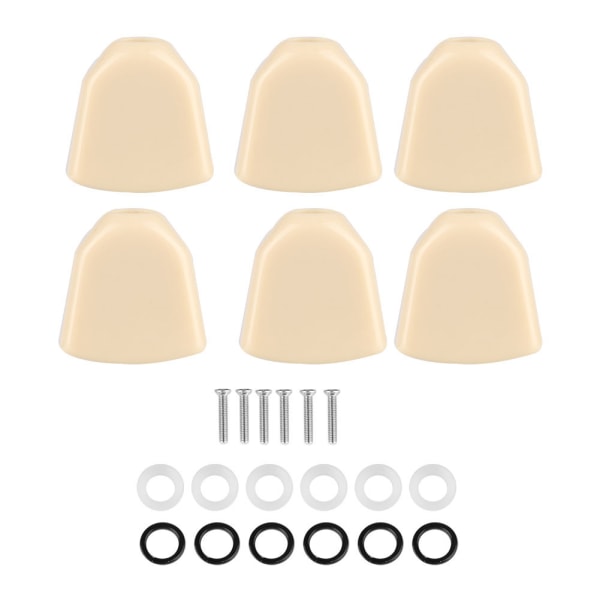 6 st/ set stämstift Maskinhuvuden Akrylknappar för gitarr (beige)
