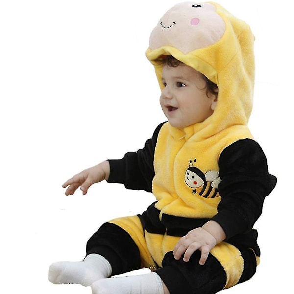 Sød Dinosaur Onesie Kostume med Hætte til Børn 18-24 Måneder