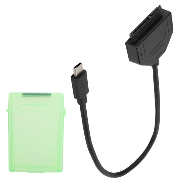 TypeC SATA-adapter 2,5 tommers USB 3.0 10G SSD HDD harddisk-kabel beskyttelsesboks (grønn)
