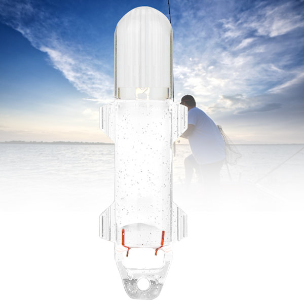 Mini vattentät LED Fish Lure Undervattensfiskelampa Attraktiv blinkande lampa (Vit)