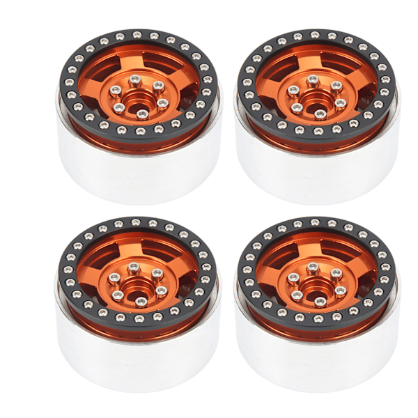 4 st RC-hjulfälgar 1,9 tum metallersättning RC-bilhjul för SCX10 90046 AXI 03007 TRX4 REDCAT MST 1/10 RC-bil orange