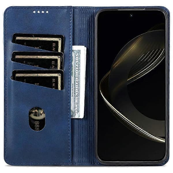 AZNS Compatible Case for Samsung Galaxy A56 5G, PU Leather Wallet Case with Cowhide Texture Blue