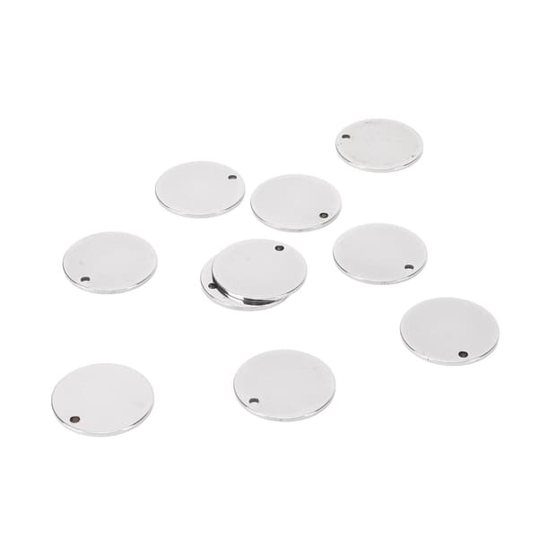 10 stk. flade runde blanke vedhæng glattere overflader diameter 2 cm DIY tilbehør til halskæder armbånd øreringe ankelkæder