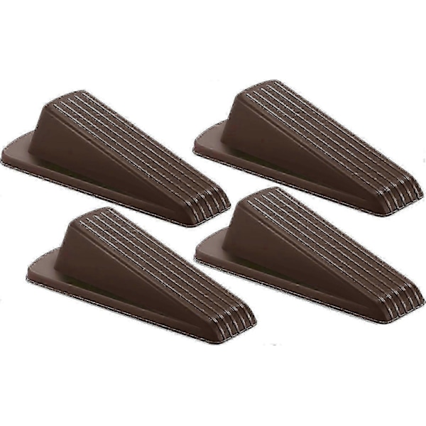 Gummidörrstoppar Kraftiga Dörrstoppar för Hem, Kontor, Verkstäder (Brun, 4-pack)