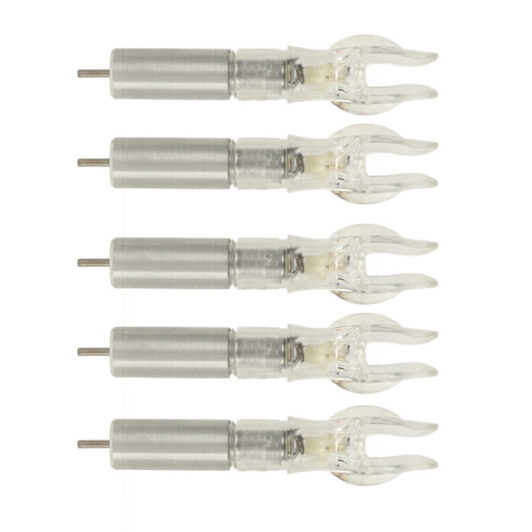 5 st LED-upplysta nockar i plastskal, enkel installation för 6,2 mm 0,24 tum innerdiameter pilbågskytte med batteri, färgglada