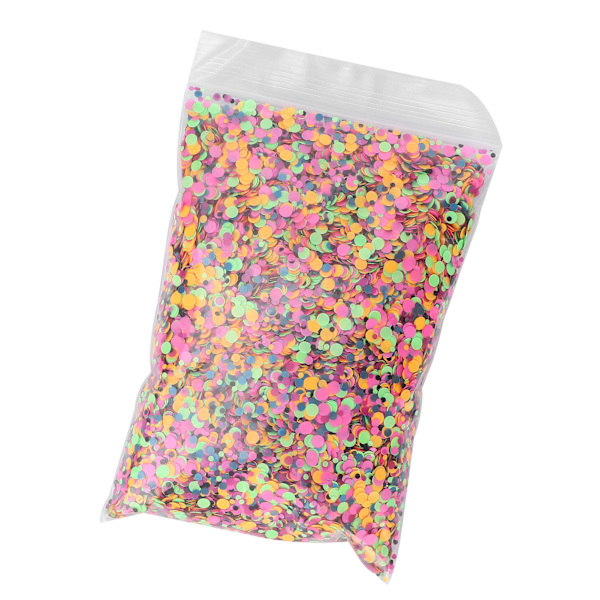 Cirkelformet chunky glitter kosmetisk neglekunst flager festival håndværk pailletter 50g