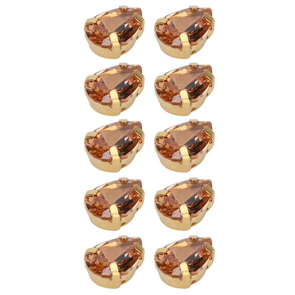 10 kpl ompelukäyttöön tarkoitettuja zirkonia-timantteja, kultaiset kynnet, DIY-rusetti, vaatteiden lisävarusteet 7x10mm samppanja
