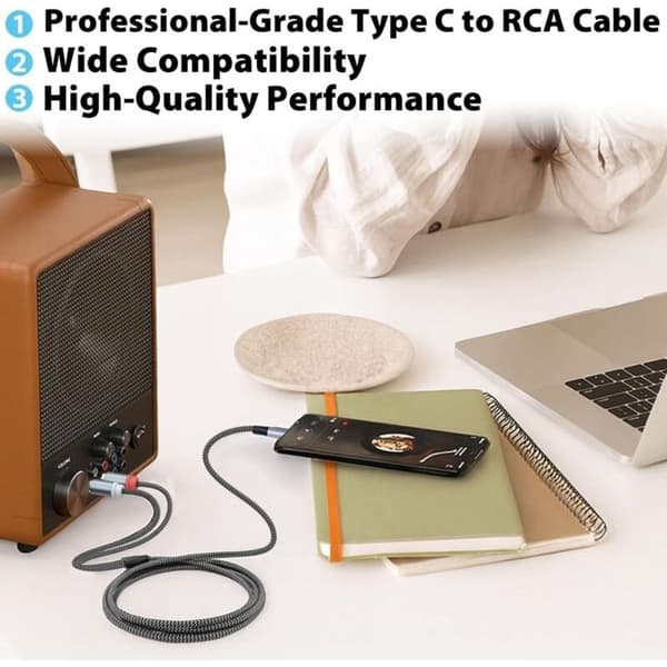 USB-C–RCA-äänikaapeli, USB-C-kaiutinsovitin, digitaalinen ääniliitäntä