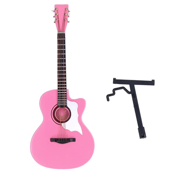 Gitarrmodell Rosa Bøk Materiale Presis Design 18cm Musikkinstrumentmodell for Lek Store Gaver