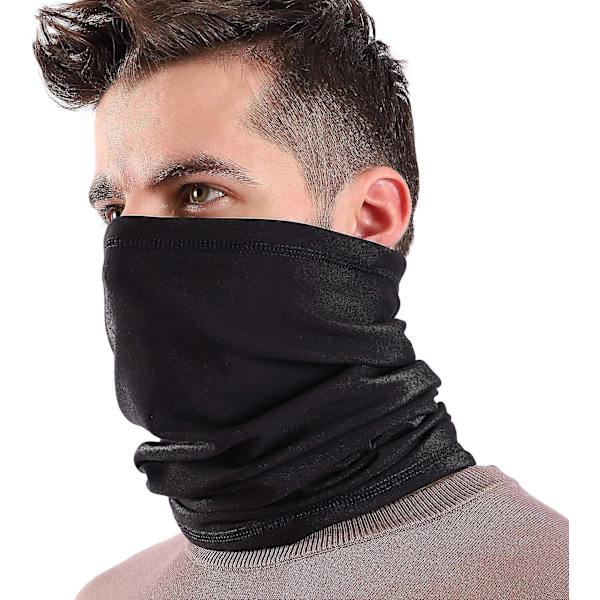 Musta Thermal Fleecevuorattu putkimainen kaulahuuhtelu - Unisex talvinen kaulanlämmitin hiihtoon, juoksuun, moottoripyöräilyyn ja pyöräilyyn