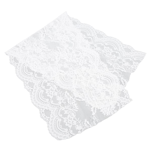 Spetsband 10 meter 23 cm bred mjuk elastisk dekorativ spets tyg för hantverksdekorationer blommönster vit