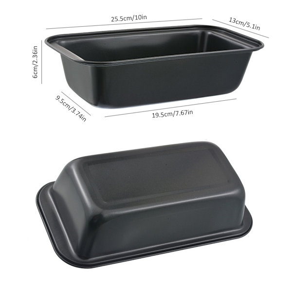 Rektangulær toastform i karbonstål, non-stick brødform, bakeform for bakverk