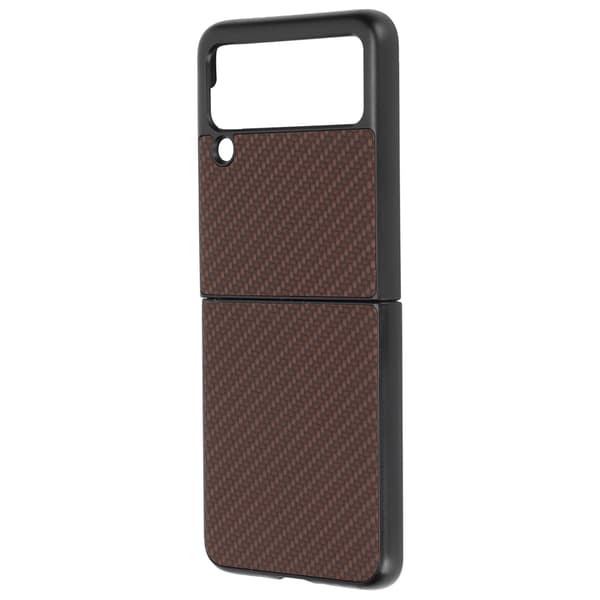 Kolfibermönster Vikbart Skal Mobilskal för Samsung Galaxy Z Flip 3 Skyddsfodral Brun