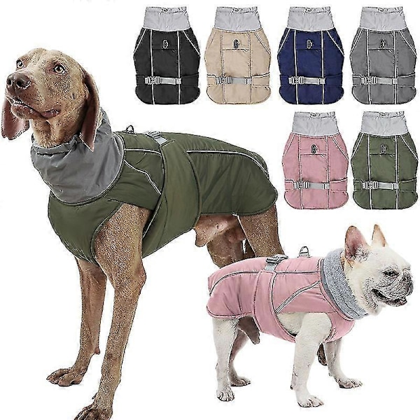 Hundkläder Förtjockad Hund Bomullsjacka Utomhus Vattentät Hundväst Husdjursartiklar Zekai Beige XL
