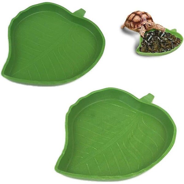 Reptilmatfat, 2 stk. Reptilmatfat, Skilpaddematboller, Reptilfat, Bladformede Reptilmatboller, Bladformede Reptilboller, Reptilfat, 2 størrelser