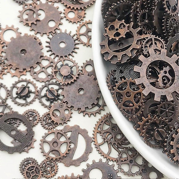 Steampunk Metalliset Metriset Kutistusriipukset Satunnaisia Eri Kokoja (30/50g) DIY Korujen Valmistustarvikkeet SN497