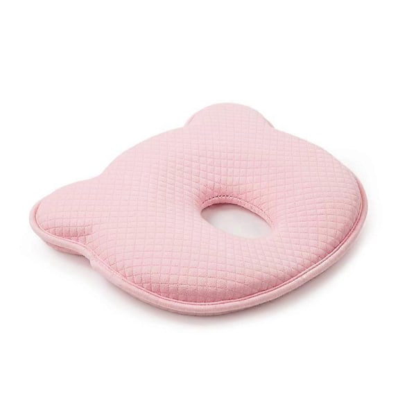Babyhuvudstöd (rosa), 3D-minnesskum babykuddar Nyfödd kuddar Platt huvud babykuddar Babysängar Barnvagnar