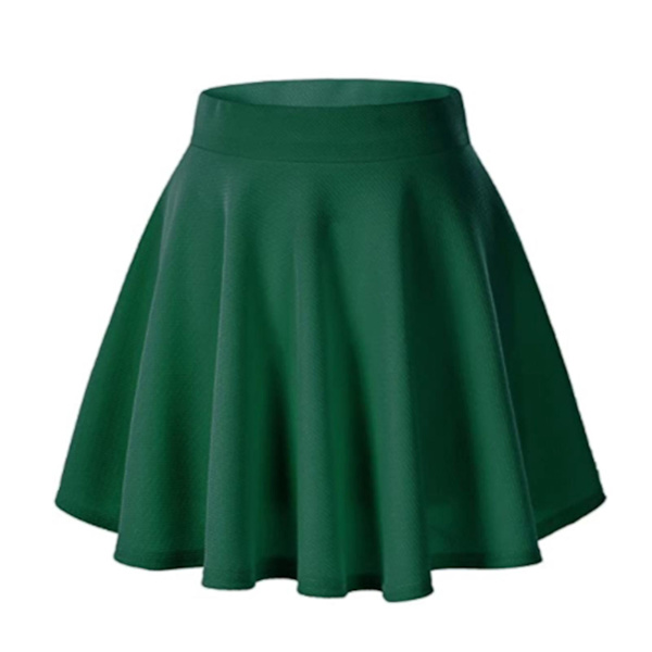 Mångsidig stretchig casual kort kjol för kvinnor - perfekt för sommarens vardagskläder 2XL mörkgrön