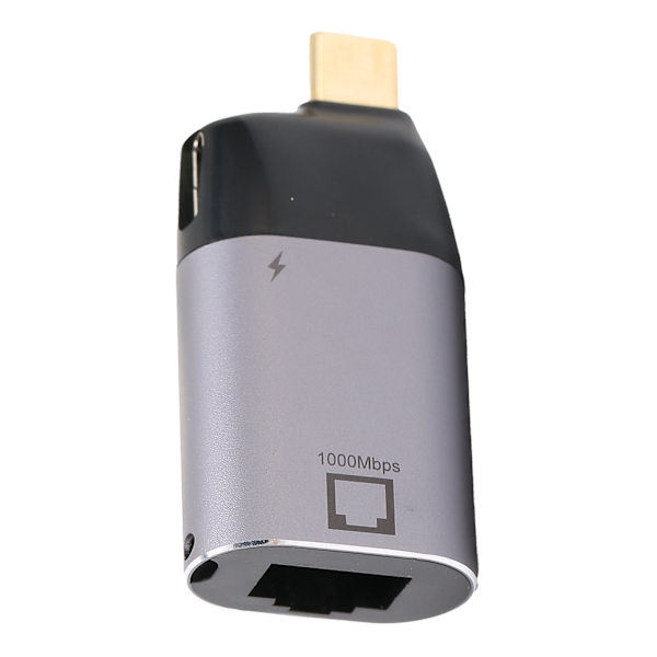 USBC til RJ45-adapter i aluminiumslegering, han til hun PD3.0 Ethernet-opladerkonverter