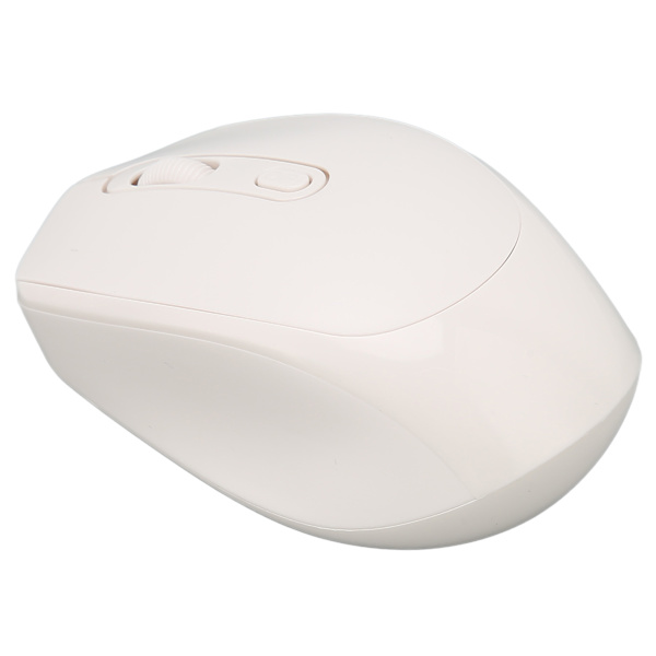 Trådløs mus 2.4G lydløs 500mAh oppladbar 10m avstand justerbar DPI ergonomisk design datamus hvit