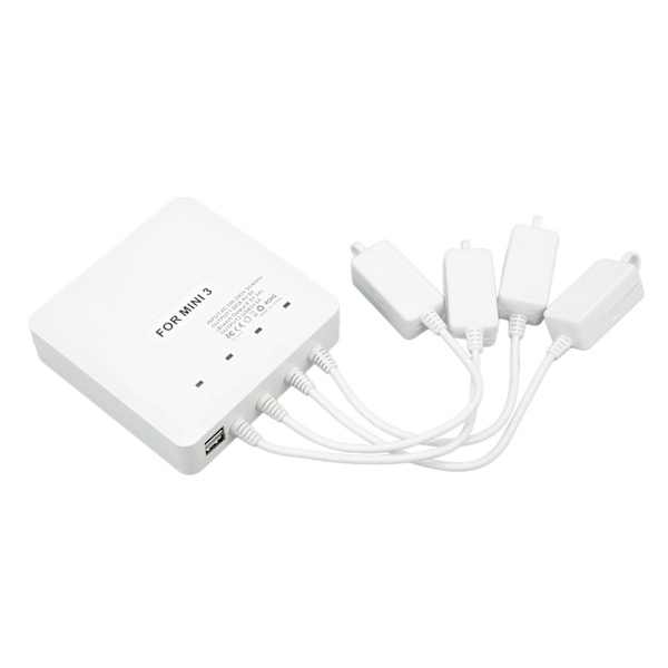 Laddare för drönarbatteri 4-vägs UAV-laddningshubbtillbehör med USB-port för DJI Mini 3 Pro EU-kontakt 100‑240V