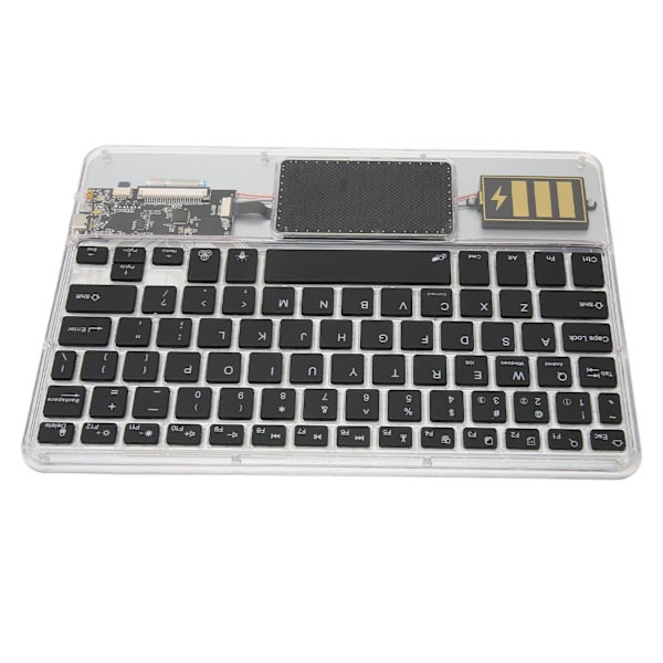 Trådløst Bluetooth-tastatur Multifunksjonelt akryltastatur for Windows for Android for IOS Svart