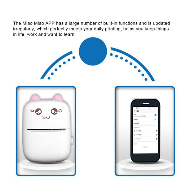 Mini Instant Printer Cartoon Ingen bläck Termisk utskrift Kamera Bluetooth Trådlös Lär dig Skrivare för pojkar Flickor Studenter Födelsedag