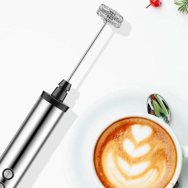 Handhållen Laddningsbar Mjölkskummare för Kaffe Latte Cappuccino Varma Choklad Hållbar Rostfritt Stål Mixer